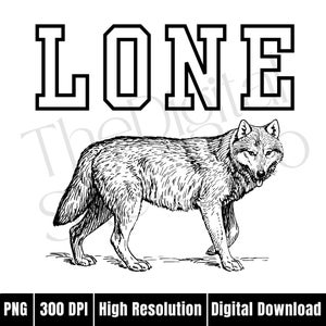 Loup solitaire png, sublimation de loup, conception de t-shirt de loup, png de loup, png d'animal, cadeau pour lui, graphique de loup