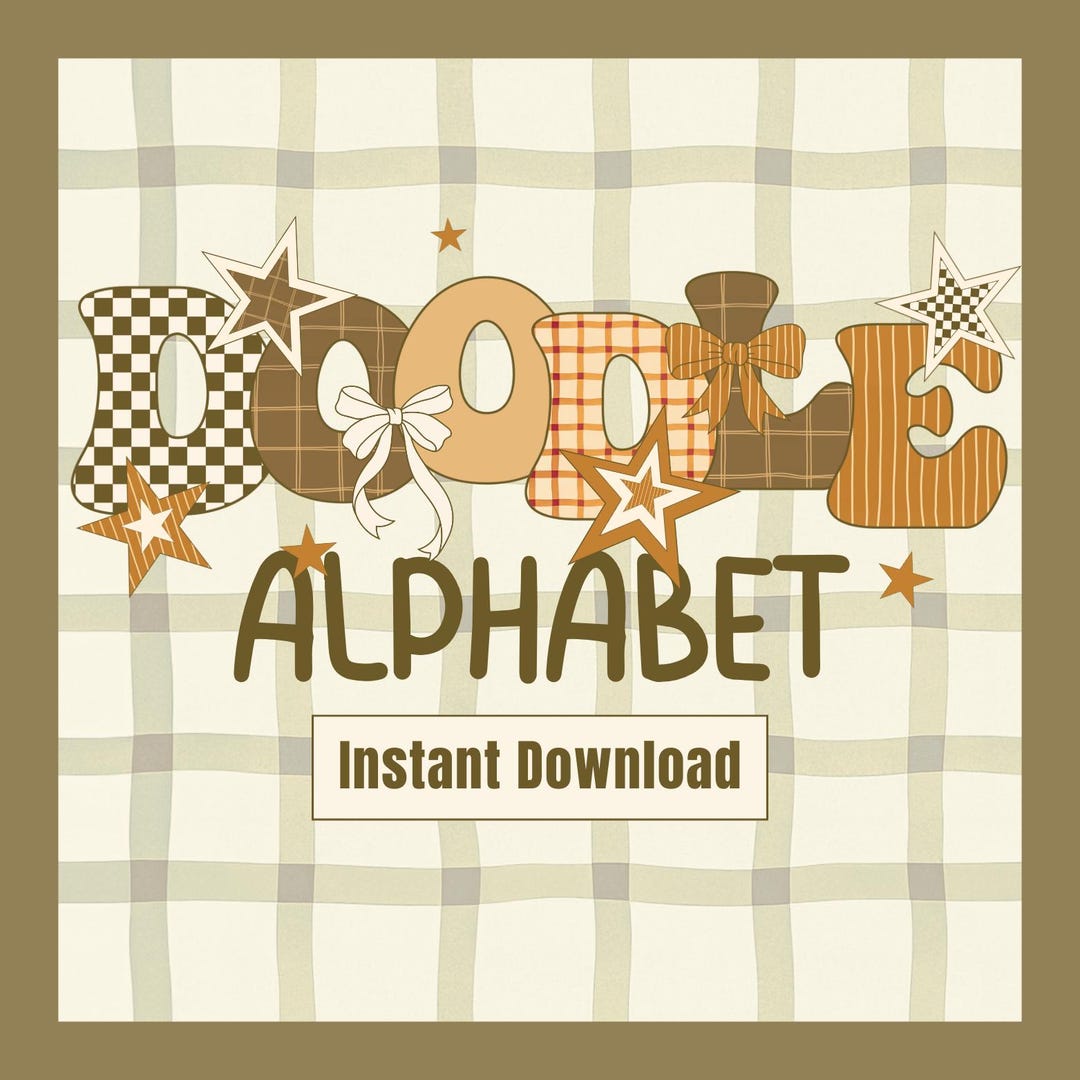 Fall Coquette Gingham Alphabet PNG Checked Fall Design Font Pack Preppy ...