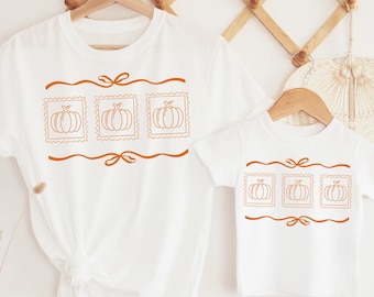 Pumpkin Patch PNG for Mommy and Me Shirt Design Minimalist Fall Stamp Coquette Digital Download Trendy Autumn Sublimation Preppy Vintage Tee