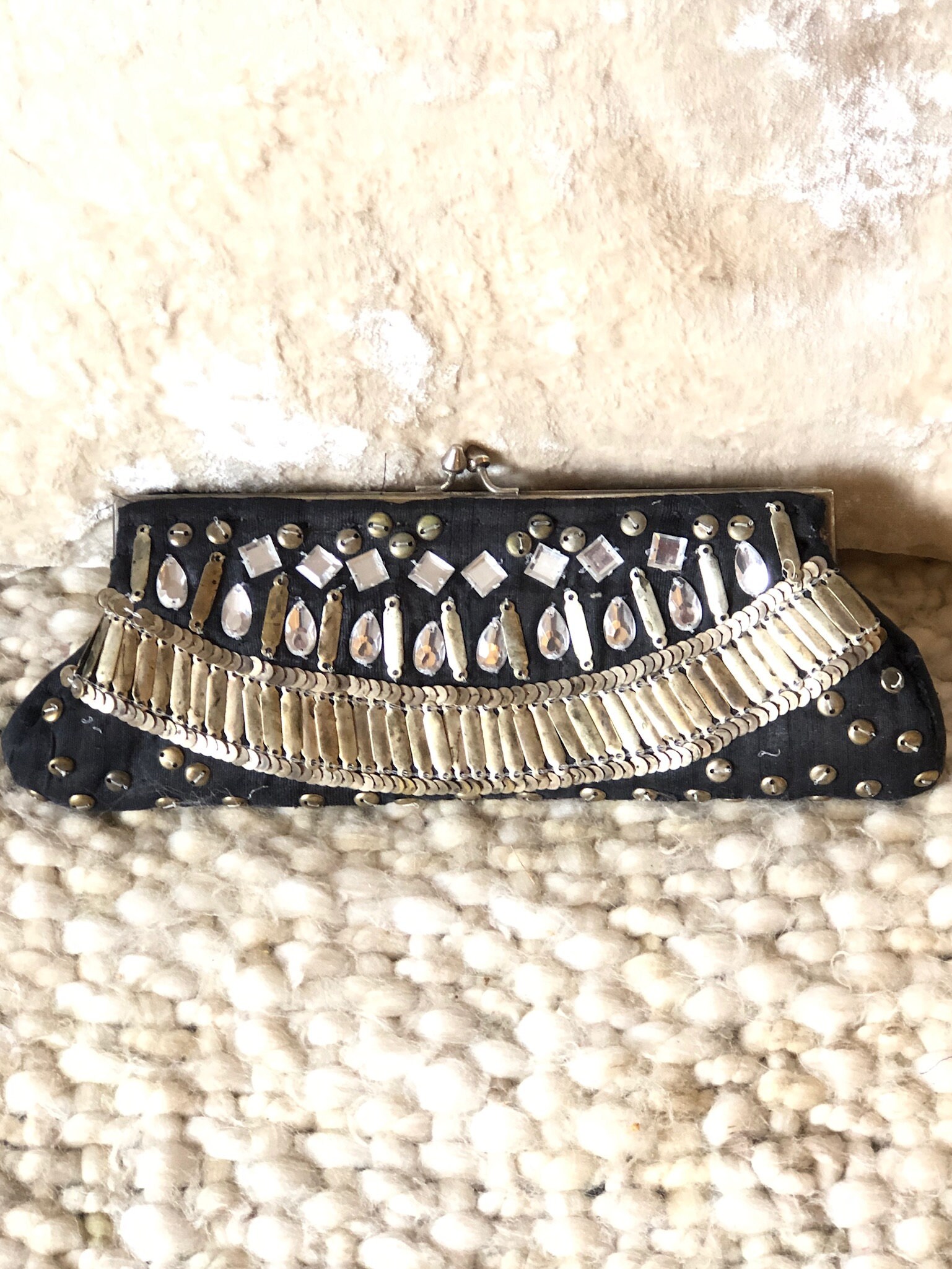 embellished clutch purse