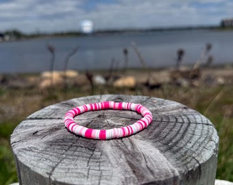 pulseira de contas de argila Strawberry Skies