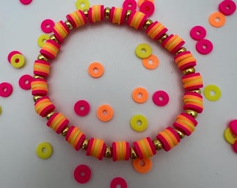 pulseira de contas de argila sonho do pôr do sol