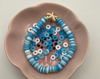 pulseira de contas de argila em forma de estrela do mar