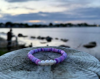 pulseira de contas de argila ao luar