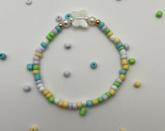 pulseira de miçangas de borboleta de primavera