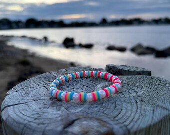 pulseira de contas de argila de recife de arco-íris