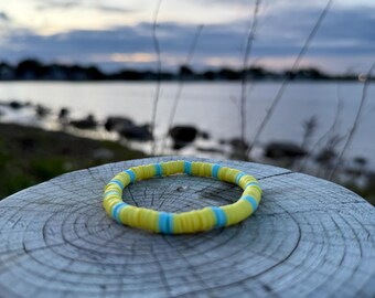 pulseira de contas de argila de limão