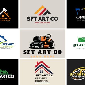 Construction logo, Handyman logo, Roofing logo, Roofing business logo, Roofing services logo, House reconstruction, Renovation,