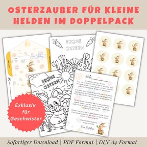 Osterbrief vom Osterhasen für Geschwister – liebevolle Hasenpost zum Vorlesen - PDF zum Ausdrucken • für Geschwister, Zuhause geeignet