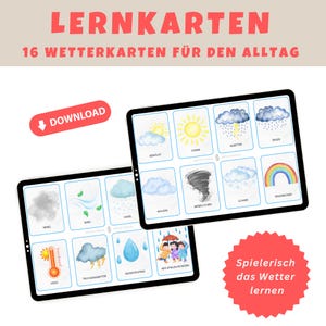 Wetterkarten für Kinder | Wetter Lernkarten für Kita & Vorschule | Montessori-inspiriertes Lernmaterial | PDF zum Ausdrucken
