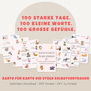 100 Brotdosen-Nachrichten für Kinder | Kleine Mutmacher & Affirmationen für Schule + Kita | PDF zum Ausdrucken + 20 Extra-Karten