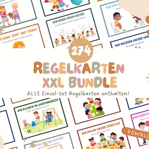 244 Regelkarten + 30 Bonus | Alle Regeln in einem Set | Für Kita, Schule & Zuhause | Sofort-Download | Spielerisch Regeln lernen | Download
