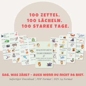 100 Mutmachkarten für Kinder | Lunchbox Botschaften für die Brotdose | Affirmationen Kinder + 20 Bonuskarten zum Selbstbeschriften  | PDF