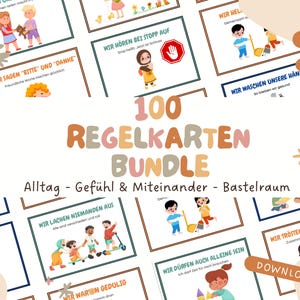 100 Regelkarten für Kinder – Pädagogisch wertvolles XXL-Bundle für Kita, Schule & Zuhause | Spielerisch Regeln lernen | PDF zum Ausdrucken