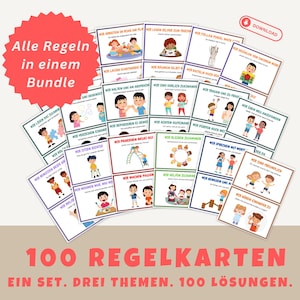 100 Regelkarten für Kinder – Pädagogisch wertvolles XXL-Bundle für Kita, Schule & Zuhause | Spielerisch Regeln lernen | PDF zum Ausdrucken