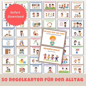50 Regelkarten für Kinder – Pädagogisch wertvolle Lernkarten für Kita, Schule & Zuhause | Spielerisch Regeln lernen | PDF zum Ausdrucken