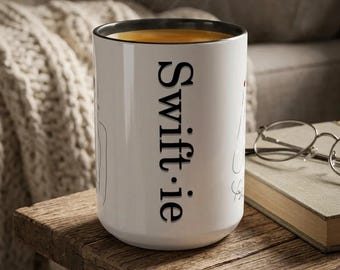 Taylor Swiftie Coffee Mug — Minimalist Taylor Silhouette Tea/Latte Cup, Fan Gift