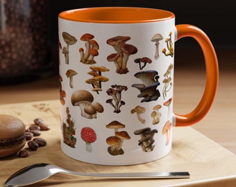 Pilz Akzent Kaffeetasse, einzigartiges Pilz Design, Geschenk für Naturliebhaber, Pilz Liebhaber für Kaffee und Tee, Geschenk für Forager, Boho Pilz Becher