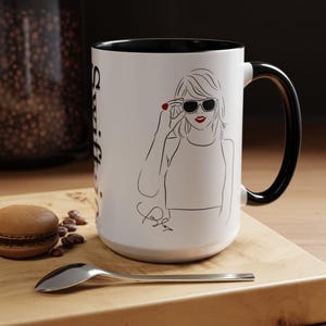 Taylor Swiftie Coffee Mug — Minimalist Taylor Silhouette Tea/Latte Cup, Fan Gift