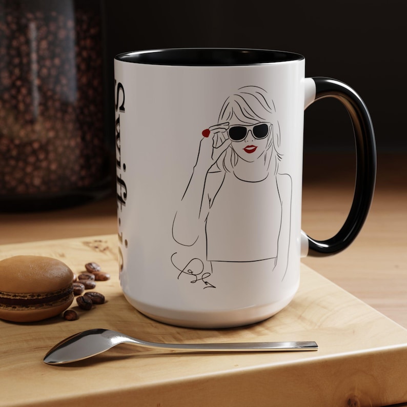 Taylor Swiftie Coffee Mug — Minimalist Taylor Silhouette Tea/Latte Cup, Fan Gift