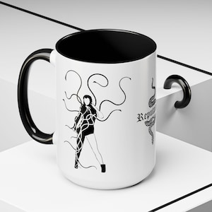 Taylor Reputation Snake Accent Coffee Mug Swiftie — Pop Star Illustration 15oz image 1