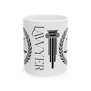 Scale of Justice Lawyer Ceramic Mug, Legal Justice Lawyer Gift Attorney Office Decor Law School Graduate Coffee Cup, Law Office Decor Gift
