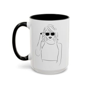 Taylor Swiftie Coffee Mug — Minimalist Taylor Silhouette Tea/Latte Cup, Fan Gift