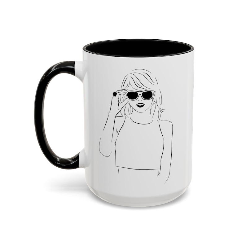 Taylor Swiftie Coffee Mug — Minimalist Taylor Silhouette Tea/Latte Cup, Fan Gift