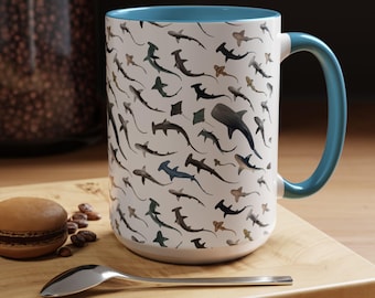 Birthday Shark Crew Mug | Funny Shark Coffee Cup | 50th Celebration Gift | Fun Beach Party Drinkware, Unique Present for Aquatic Lovers