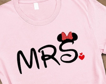 Disney Mr and Mrs Matching Vacation Shirts, Just Married T-Shirts, Women Shirt, Honeymoon Shirt, Couples  Disneyland Trip Shirts