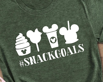 Disney Youth Adult Snackgoals T-Shirts, Women Men Vacation Shirts, Gift for Disney Fan, Funny Trip Tees, Disneyland Trendy Style Apparel