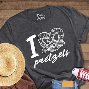 I Love Pretzels T-Shirt: Funny Pretzel Day Tee, Women&#39;s Favorite Snacks