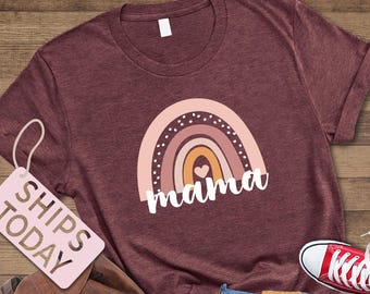 Rainbow Mama Shirt, Rainbow Mini Shirt, Mama Mini Matching Shirt, Mother's Day Gift, Mother's Day Shirt, Gift for Mama, Rainbow T-Shirt