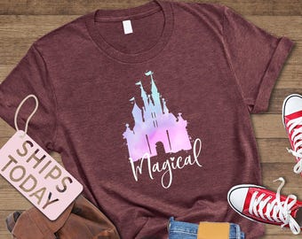 Disney Magical Castle Shirt, Disney Vacation Shirt, Cinderella Castle Shirts, Disney Women T-Shirts, Disney Princess Shirt, Magic World Tee