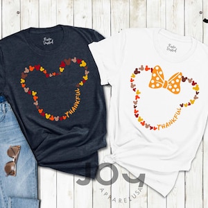 Disney Thanksgiving Couple Shirt, Disney Thankful Shirt, Mickey Head Thanksgiving Shirt, Family Vacation Thanksgiving Shirt, Disney Shirt