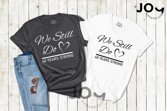 Custom Anniversary Shirt, 40th Anniversary Gift, Couple Matching Shirt, Happy Wedding Anniversary, Parents Anniversary Gift, Honeymoon Shirt