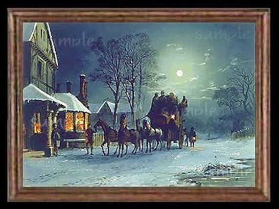Vintage Winter Miniature Dollhouse Picture