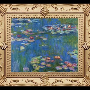 Monet Water Lilies Miniature Dollhouse Art Picture 8013
