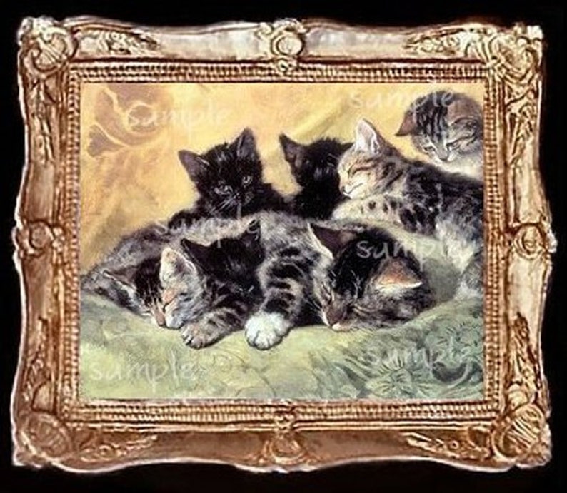 dollhouse miniature cats