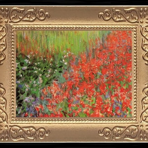 Money Poppy Field Miniature Dollhouse Art Picture 8028