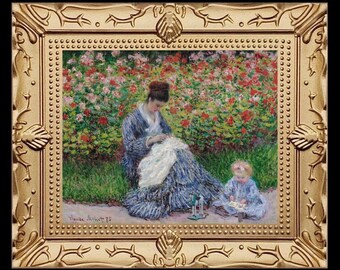 Monet Mother And Child Miniature Dollhouse Art Picture 8236