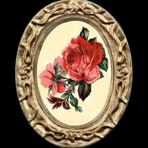 Red Roses Miniature Dollhouse Art Picture 6518