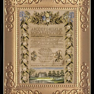 Miniature Dollhouse 1800&#39;s Sampler Art Picture 8316