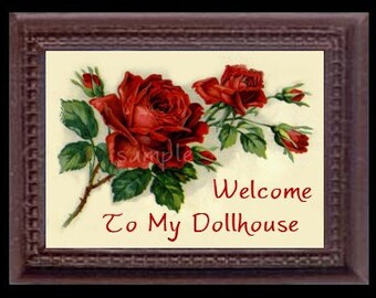 Welcome to My Dollhouse Miniature Dollhouse Art Picture 6295