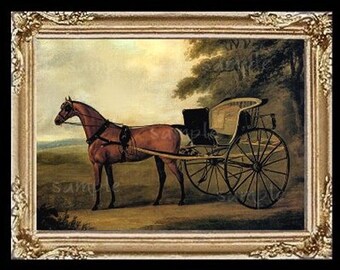 Horse And Carriage Miniature Dollhouse Art Picture 6573