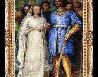 Knight's Bride Miniature Dollhouse Art Picture 1969