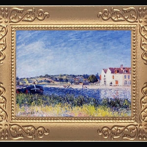The Blue River Miniature Dollhouse Art Picture 8000