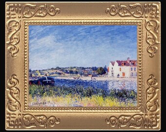 The Blue River Miniature Dollhouse Art Picture 8000