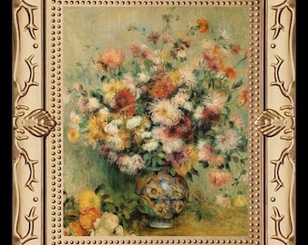 1800&#39;s Still Life Flowers Miniature Dollhouse Art Picture 8261