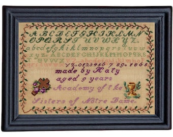 Miniature Dollhouse 1800's Sampler Art Picture 8858